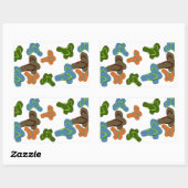 Sticker Rectangulaire Fun Fun Flip Flops été (Feuille)