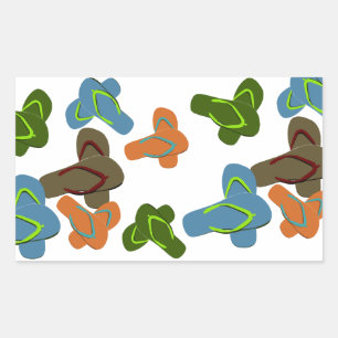 Sticker Rectangulaire Fun Fun Flip Flops été