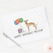 Sticker Rectangulaire Fun Grise Italien Cute Chien - Joyeux Anniversaire (Enveloppe)
