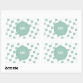 Sticker Rectangulaire Fun tissé Carré Mint Green (Feuille)