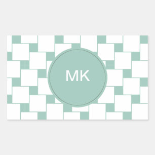 Sticker Rectangulaire Fun tissé Carré Mint Green