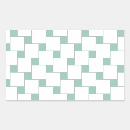 Sticker Rectangulaire Fun tissé Carré Mint Green (Devant)