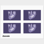 Sticker Rectangulaire Funérailles des dents (Feuille)
