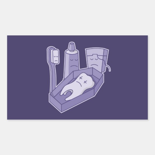 Sticker Rectangulaire Funérailles des dents (Devant)