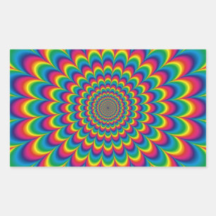 Sticker Rectangulaire Funky Psychedelic Color Fest
