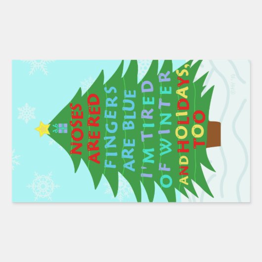 Sticker Rectangulaire Funny Bah Humbug (Devant)