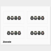 Sticker Rectangulaire Funny Board Game Night , Mahjong Black Cat (Feuille)