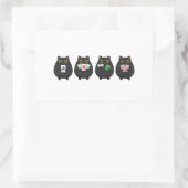 Sticker Rectangulaire Funny Board Game Night , Mahjong Black Cat (Sac)