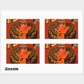 Sticker Rectangulaire Funny Elegant Giraffe Accessoré Style Africain (Feuille)