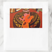 Sticker Rectangulaire Funny Elegant Giraffe Accessoré Style Africain (Sac)