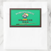 Sticker Rectangulaire Funny Green Pool Table Snooker Papa Fête des pères (Sac)