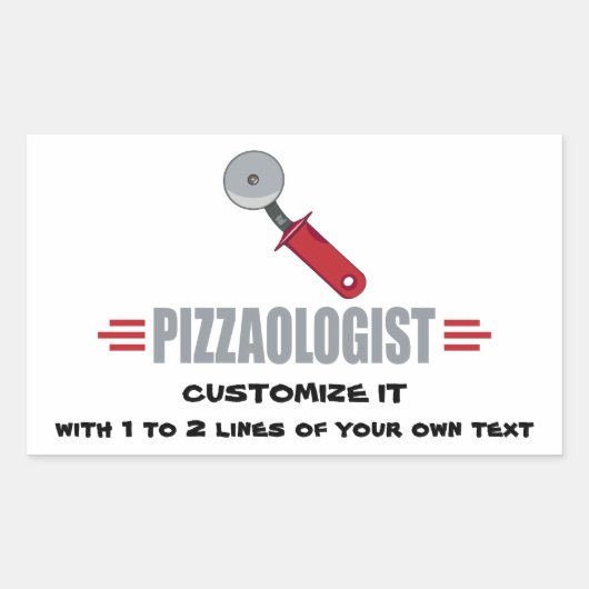 Sticker Rectangulaire Funny I Love Pizza (Devant)