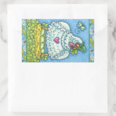 STICKER RECTANGULAIRE FUNNY IRISH HEN, OEUFS VERTS ET SHAMROCK CUIT (Sac)