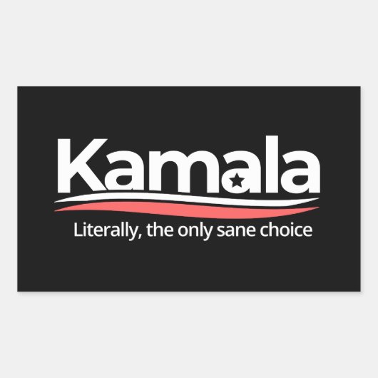 Sticker Rectangulaire Funny kamala 2024, Literally the Only Sane Choice, (Devant)