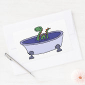 Sticker Rectangulaire Funny Loch Ness Monster dans la baignoire (Enveloppe)