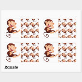 Sticker Rectangulaire Funny Motif animal singe (Feuille)