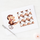 Sticker Rectangulaire Funny Motif animal singe (Enveloppe)