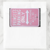 Sticker Rectangulaire Funny Princess Parking Signe seulement (Sac)