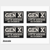 Sticker Rectangulaire Funny Saying Sarcastic Gen X Lots of Memories No  (Feuille)