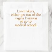 Sticker Rectangulaire Funny Texas Abortion Laws Pro Choice Political (Sac)