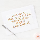 Sticker Rectangulaire Funny Texas Abortion Laws Pro Choice Political (Enveloppe)