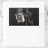 Sticker Rectangulaire Funny Top Hat Monocle Sir Carlin Chien (Sac)