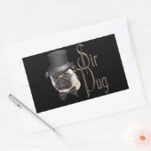 Sticker Rectangulaire Funny Top Hat Monocle Sir Carlin Chien (Enveloppe)