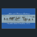 Sticker Rectangulaire Funny Whitetail Deer Christmas<br><div class="desc">Cette belle photo originale montre un troupeau de cerfs à queue blanche qui longe une route enneigée sur la prairie. Le texte dit : Je vous souhaite un Noël à queue blanche.</div>