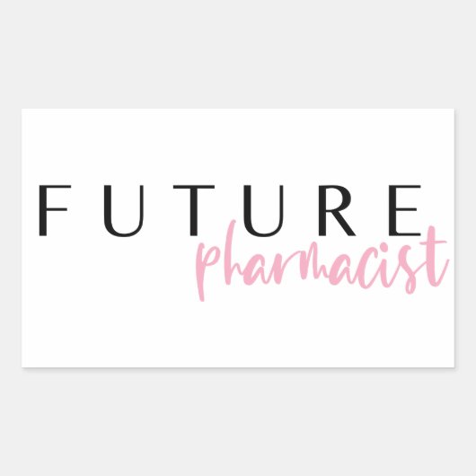 Sticker Rectangulaire Futur pharmacien // Carrière Citation de professio (Devant)