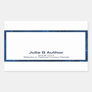 Sticker Rectangulaire Futur Sci Fi Blue Border Auteur Plaque de livre