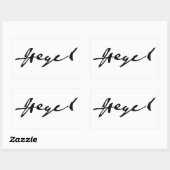Sticker Rectangulaire G. W. F. Signature de l'aile (Feuille)