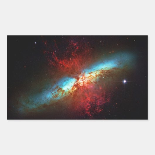 Sticker Rectangulaire Galaxie de Starburst - Messier 82 (Galaxie de Ciga (Devant)
