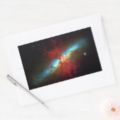 Sticker Rectangulaire Galaxie de Starburst - Messier 82 (Galaxie de Ciga (Enveloppe)