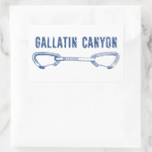Sticker Rectangulaire Gallatin Canyon Montana Rock Escalade Quickdraw (Sac)