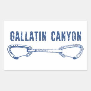 Sticker Rectangulaire Gallatin Canyon Montana Rock Escalade Quickdraw