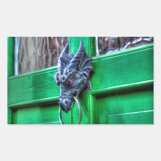 Sticker Rectangulaire Gallois Cast Dragon Head-knocker (Devant)