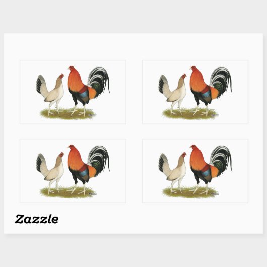 Sticker Rectangulaire Gamefowl wheatens (Feuille)