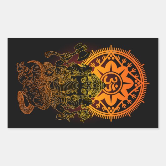 Sticker Rectangulaire Ganesha 02 (Devant)