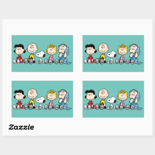 Sticker Rectangulaire Gang D'Arachides Assis Ensemble (Feuille)