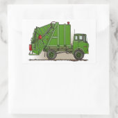 Sticker Rectangulaire Garbage Truck Green (Sac)