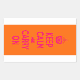 Sticker Rectangulaire Garde calme rose orange et continue