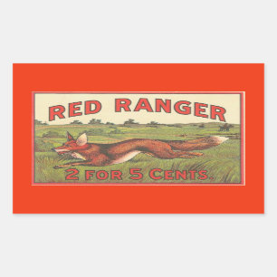 Sticker Rectangulaire Garde forestière rouge