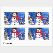 Sticker Rectangulaire Garden Snowman (Feuille)