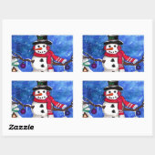 Sticker Rectangulaire Garden Snowman (Feuille)