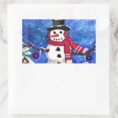 Sticker Rectangulaire Garden Snowman (Sac)