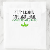 Sticker Rectangulaire Garder Kratom légal et sécuritaire (Sac)