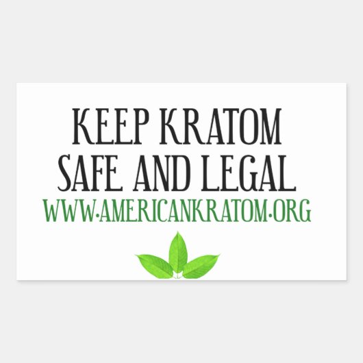 Sticker Rectangulaire Garder Kratom légal et sécuritaire (Devant)