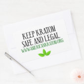 Sticker Rectangulaire Garder Kratom légal et sécuritaire (Enveloppe)