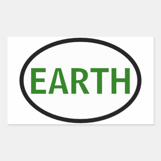 Sticker Rectangulaire Garder la Terre verte (Devant)