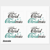 Sticker Rectangulaire Garder le Christ à Noël (Feuille)